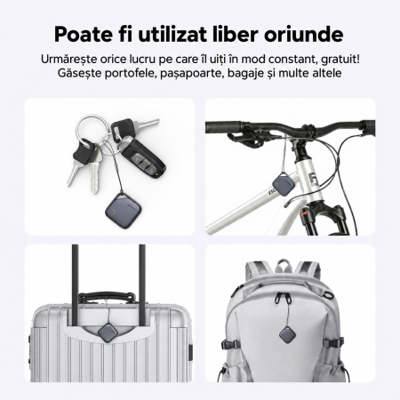 Tracker AirTag Bluetooth UGREEN® FineTrack compatibil Apple Find My (iOS), Set 4 buc, localizator obiecte cu baterie inlocuibila 2 ani, certificat Apple MFi [6]