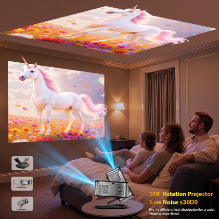 Proiector Smart XIWBSY 4K Google TV 2025, 1500 ANSI, Full HD 1080P, WiFi 6, Bluetooth 5.3, HDR10, Autofocus AI, Proiectie Tavan [5]