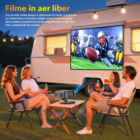 Proiector Smart XIWBSY 4K Google TV 2025, 1500 ANSI, Full HD 1080P, WiFi 6, Bluetooth 5.3, HDR10, Autofocus AI, Proiectie Tavan, Negru-Gri [10]