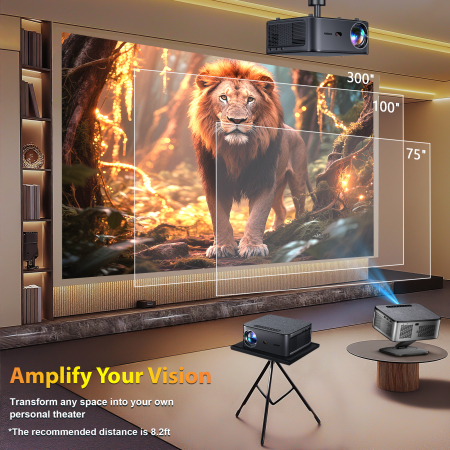 Proiector Smart XIWBSY 4K Google TV 2025, 1500 ANSI, Full HD 1080P, WiFi 6, Bluetooth 5.3, HDR10, Autofocus AI, Proiectie Tavan [6]