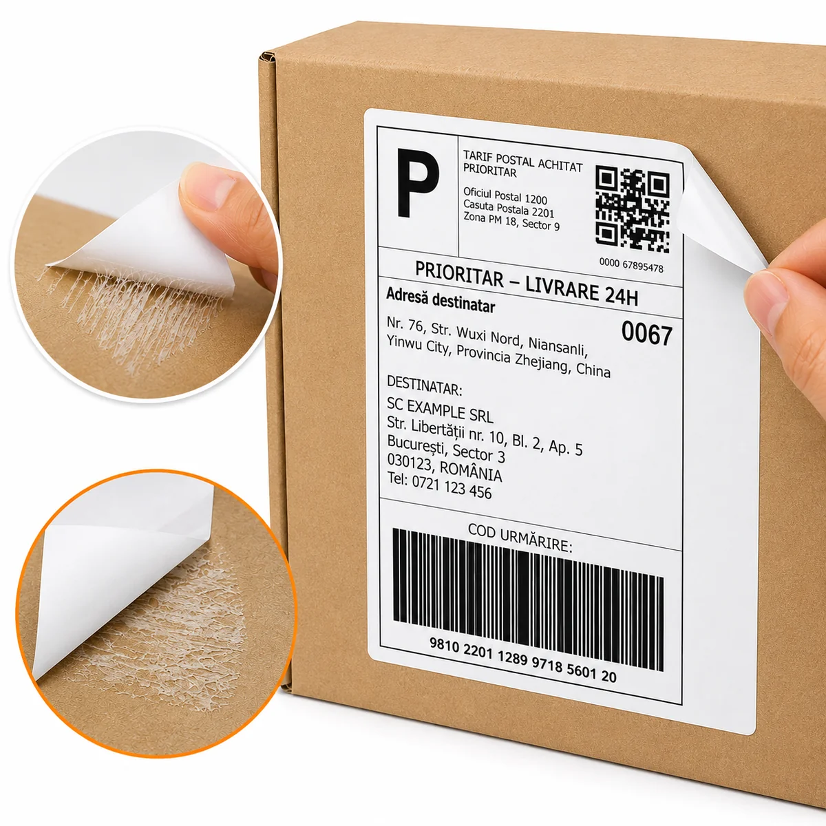 Etichete termice autocolante AWB 100x150 mm, rolă de 260 bucăți [6]