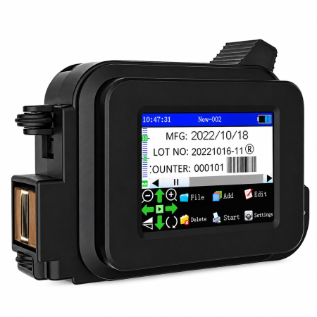 Coduri de bare - Imprimantă inkjet portabilă cu touchscreen 2,4 inch pentru marcarea produselor și ambalajelor
