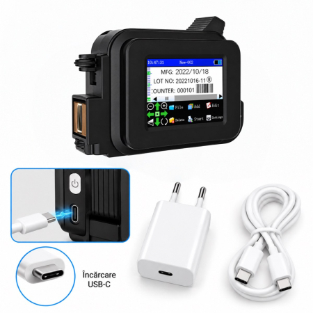 Imprimantă inkjet portabilă cu touchscreen 2,4 inch pentru marcarea produselor și ambalajelor [4]