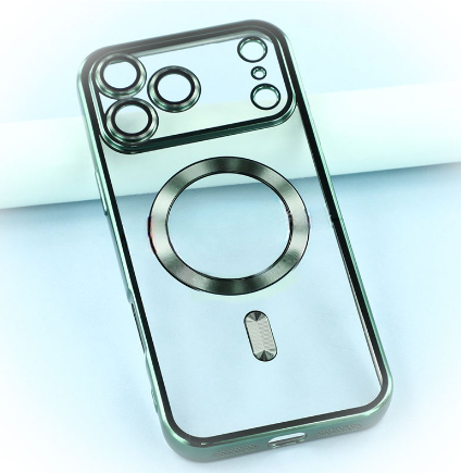 Husă clear compatibilă cu iPhone 17 Pro, Verde [2]