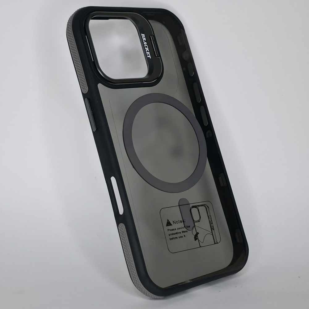 Husă compatibilă cu iPhone 16 Pro, cu stand integrat, Gri [2]