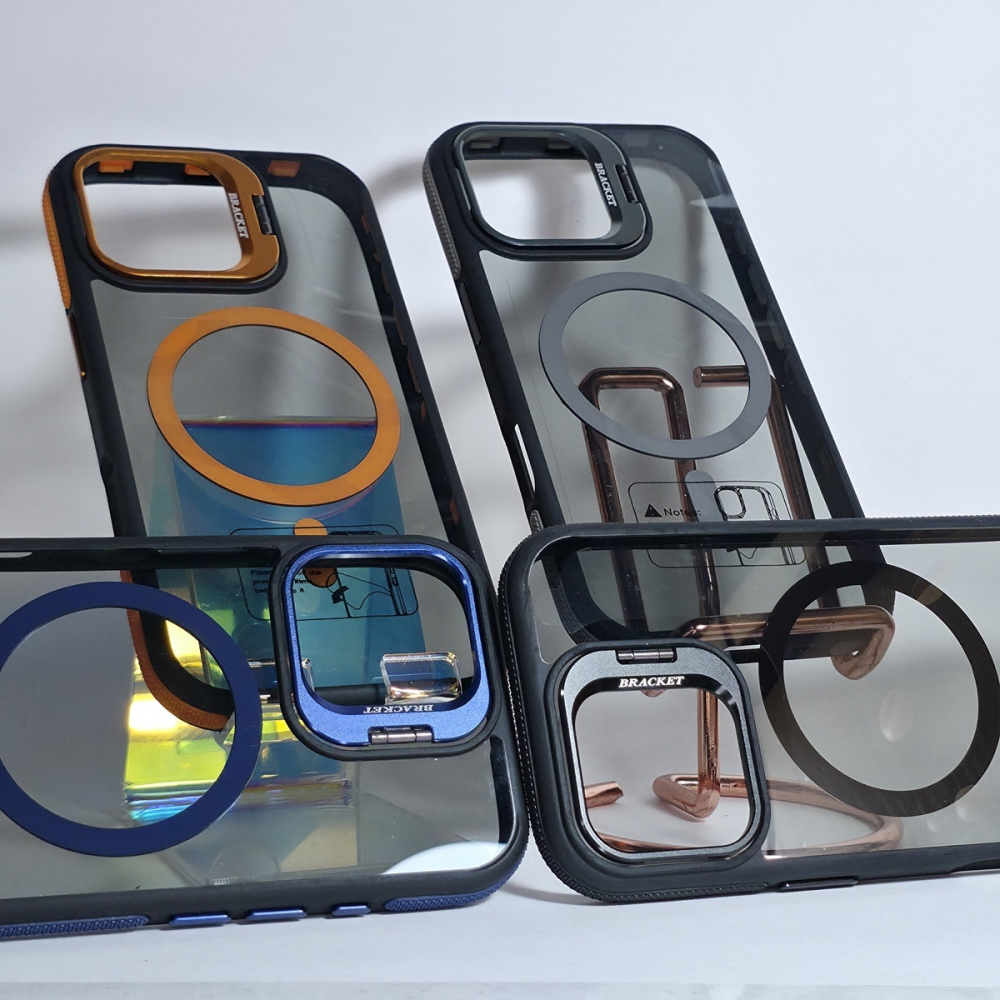 Husă compatibilă cu iPhone 17, cu stand integrat, Gri [5]