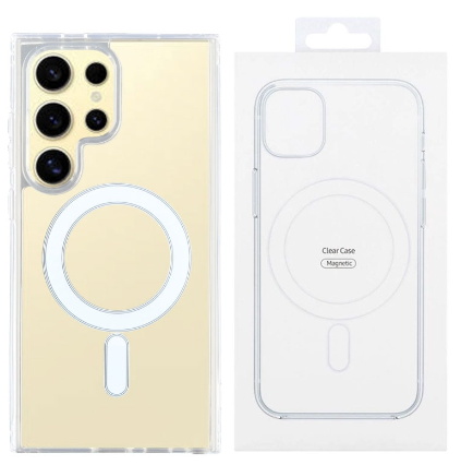 Samsung - Husă clear cu magsafe compatibilă cu Galaxy S23 Ultra, TPU+PVC
