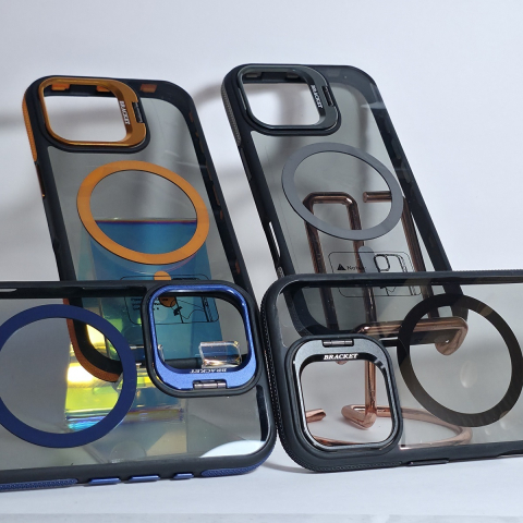 Husă compatibilă cu iPhone 15, cu stand integrat, Negru [4]