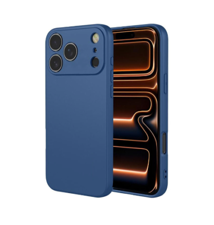 iPhone 17 Pro Max - Husă din silicon compatibilă cu iPhone 17 Pro Max, Bleumarin