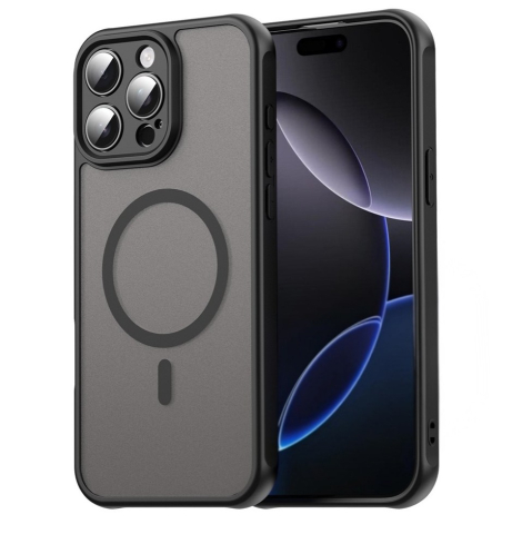 iPhone 15 Pro - Husă MagSafe frosted compatibilă cu iPhone 15 Pro, Negru