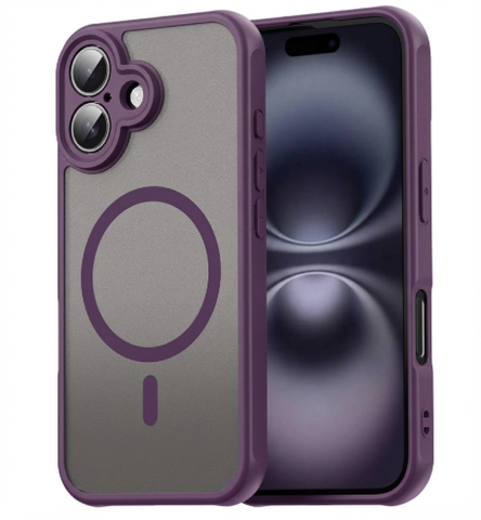iPhone 16 - Husă MagSafe frosted compatibilă cu iPhone 16, Mov