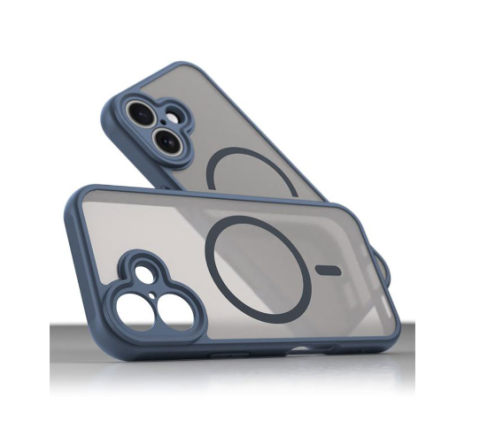 iPhone 17 - Husă MagSafe frosted compatibilă cu iPhone 17, Bleumarin