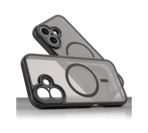 iPhone 17 - Husă MagSafe frosted compatibilă cu iPhone 17, Negru