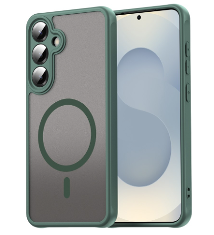 A56 - Husă MagSafe frosted compatibilă cu Samsung Galaxy A36/A56, Verde Închis