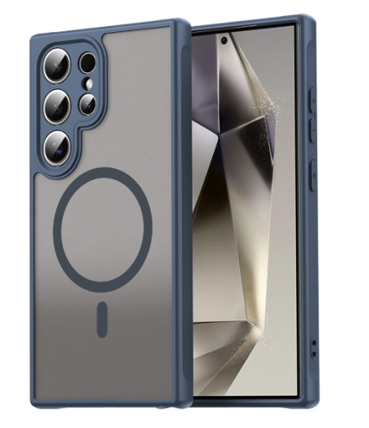 Samsung - Husă MagSafe frosted compatibilă cu Samsung Galaxy S24 Ultra, Albastru