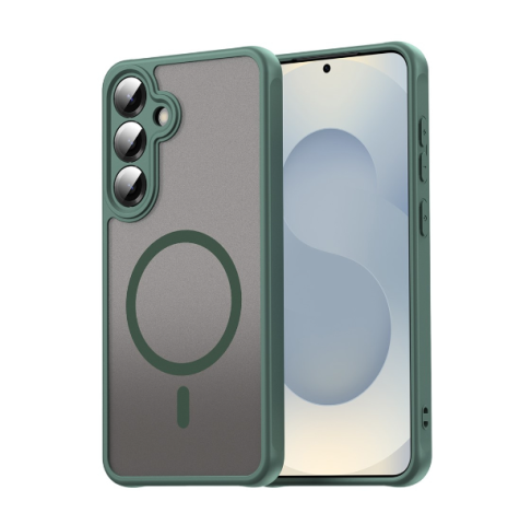 S25 Plus - Husă MagSafe frosted compatibilă cu Samsung Galaxy S25 Plus, Verde Închis