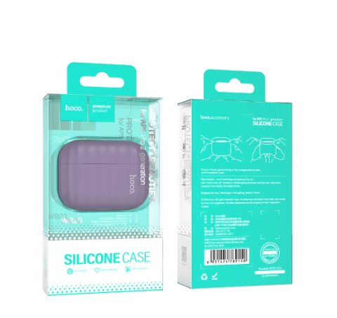 Husă pentru Airpods Pro 2 din silicon, Mov [1]