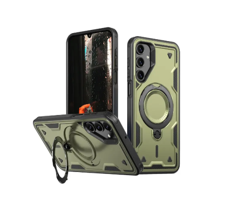 Samsung - Husă tip armură compatibilă cu Samsung S24/S25, Verde Olive