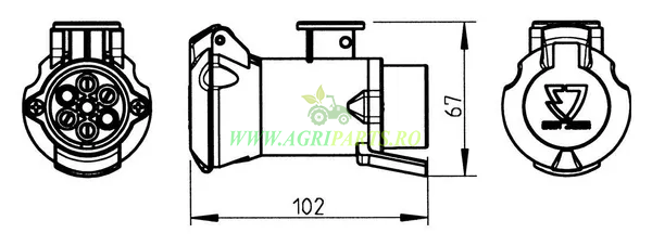 Adaptor scurt 7-13 pini pentru priza remorca [5]