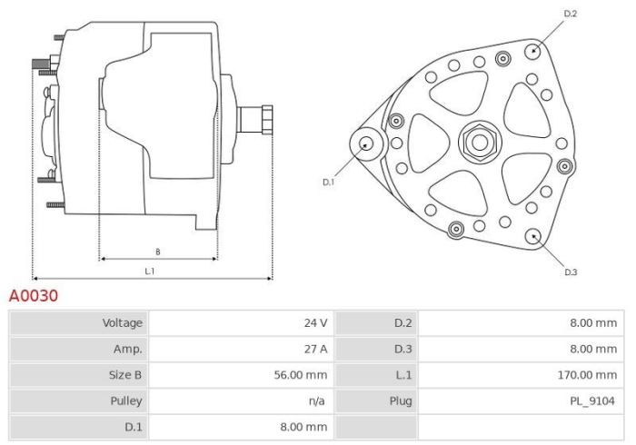 Alternator 24V 27A, pentru Fiat [5]