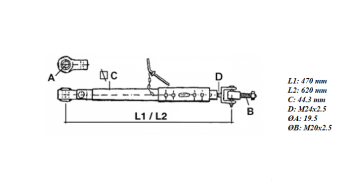 Ancora intinzator L 470/620mm - Ø19.5mm [3]