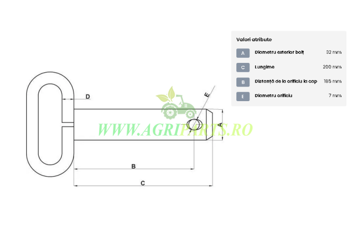 Bolt cu maner 32x185mm [2]