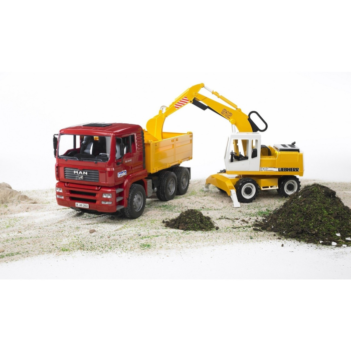 Camion basculabil MAN cu excavator Liebherr - Bruder 02751 [4]