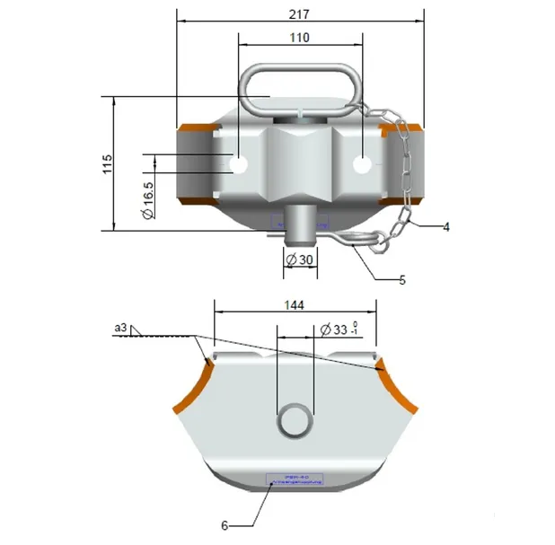Cupla remorca FBR-40, sarcina max. 4300 kg, pentru remorcile fara cadru rotativ [2]