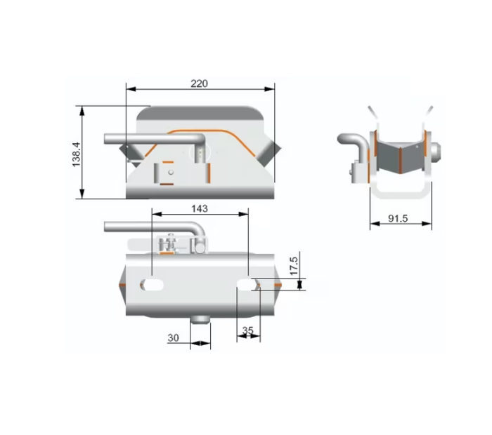 Cuplă remorcă SBR-80, sarcină de tragere maximă 8000 kg [3]