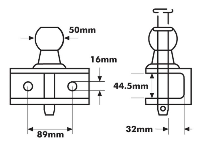 Cupla remorcare cu bila 50mm si bolt, sarcina maxima 1500 Kg. [2]
