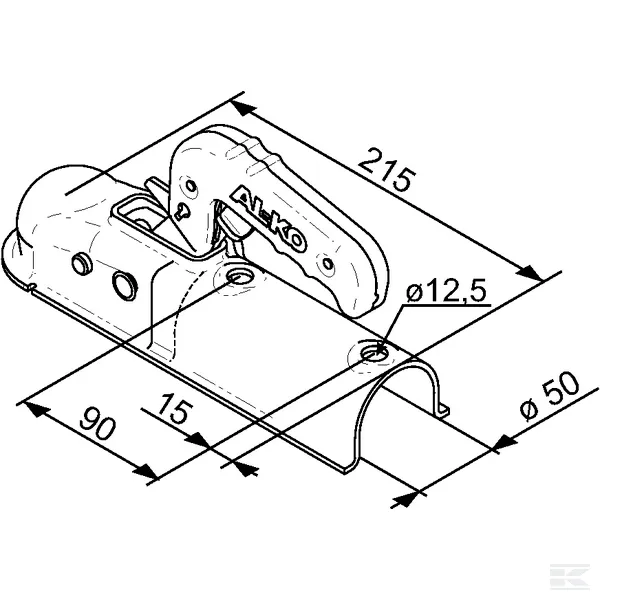 Cuplaj cu bila remorcare AK7/F PLUS, sarcina max. 750 kg, ax 50 mm [2]