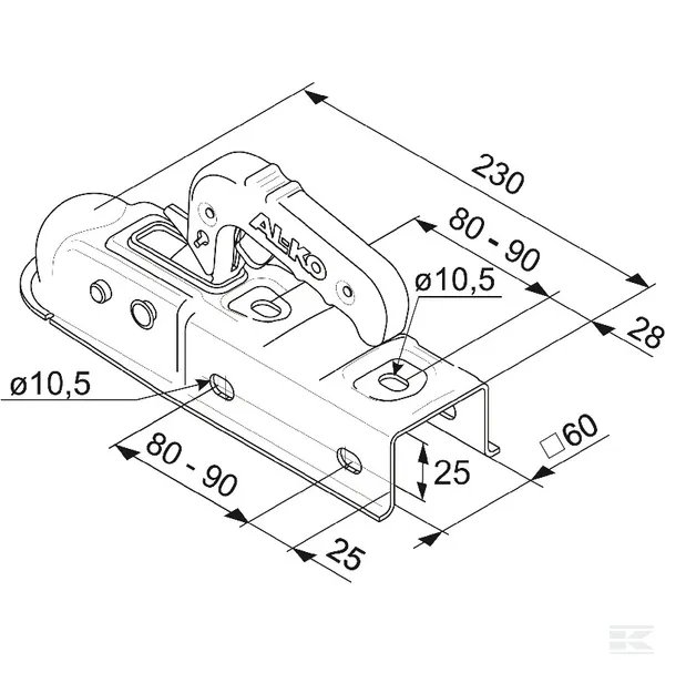 Cuplaj cu cap sferic AK7VE Plus, sarcina max. 750 Kg, ax 60 mm [3]
