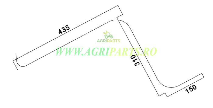 Dinte grebla simplu, tip Turcia, grosime 6.5mm, lungime 450mm [4]