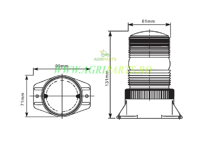 Girofar LED 10-110V 22W montare cu surub [2]