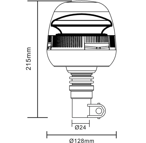 Girofar LED 24W 12/24V galben, montaj pe stalp flexibil, diametru 128x215mm [3]