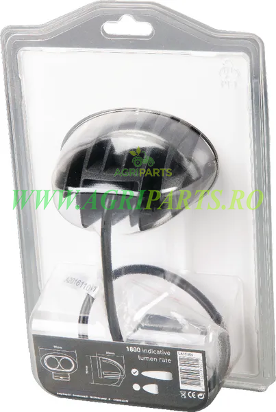 Lampa de lucru LED 20W 1800lm ovala 12/24V 96x72x79mm, tip spot 2 LED-URI [5]