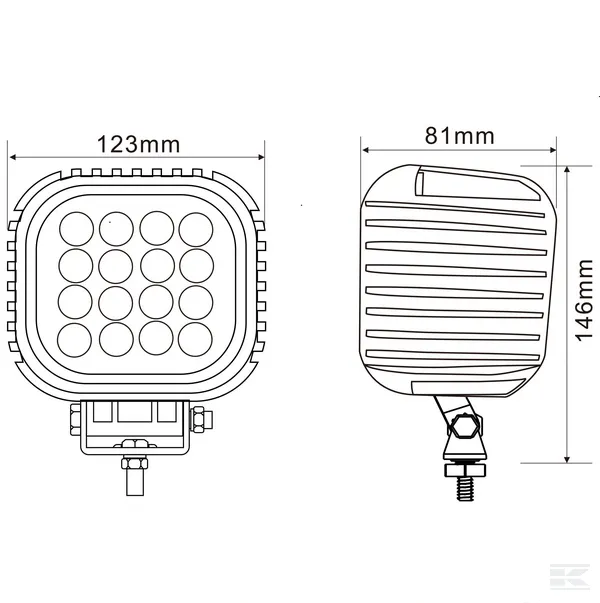 Lampa de lucru LED 48W 4000lm patrata 10-30V 123x81x123mm tip spot [4]