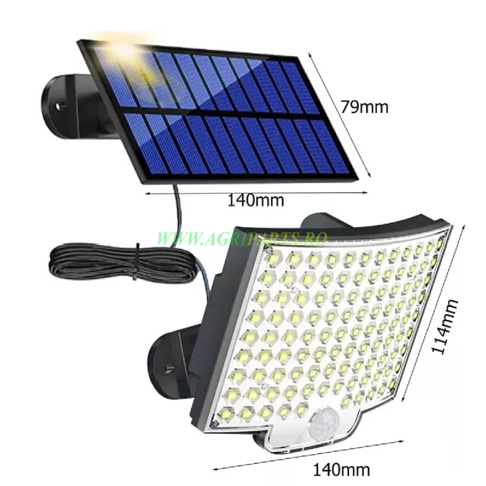 Lampa LED cu panou solar telecomanda si baterie 1500mAh, IP65 [6]