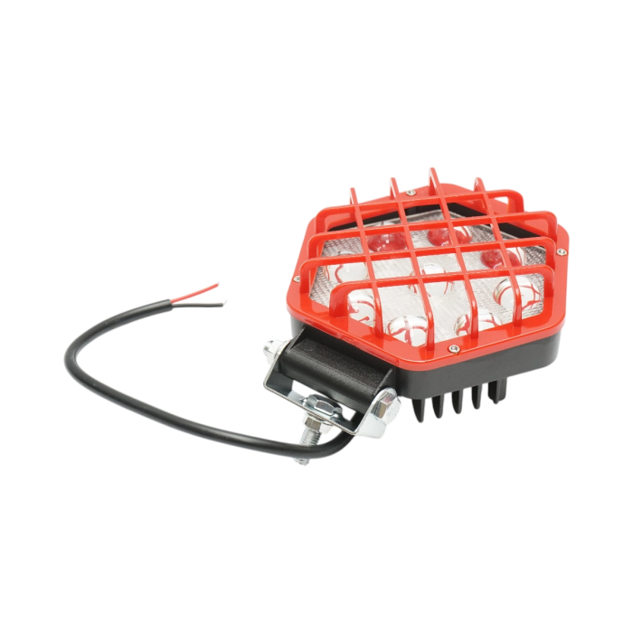Lampa proiector hexagonal cu grilaj metalic rosu, 9 LED-uri, unghi de radiere 30, DC 10-80V 27W [3]