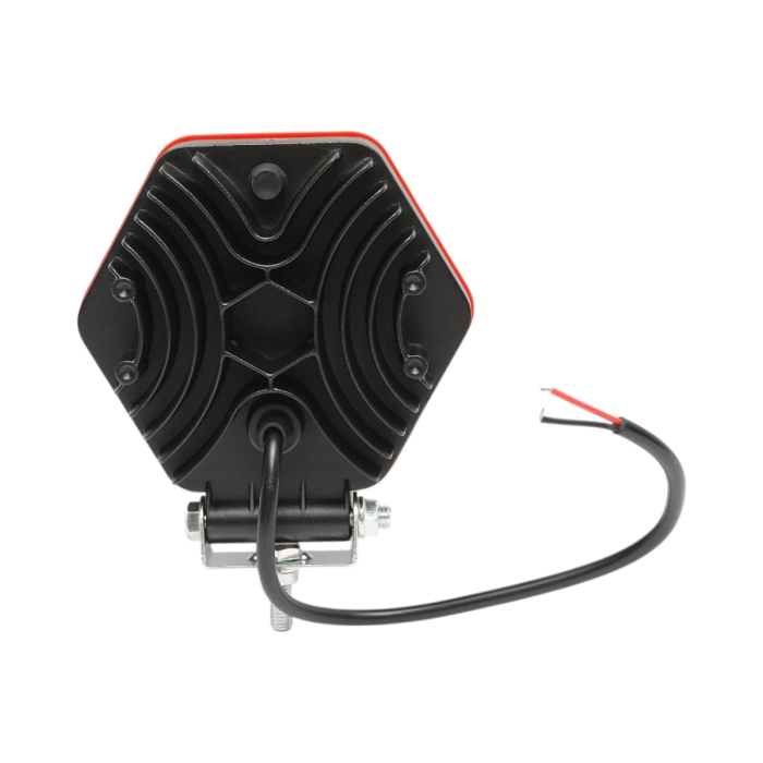 Lampa proiector hexagonal cu grilaj metalic rosu, 9 LED-uri, unghi de radiere 30, DC 10-80V 27W [2]