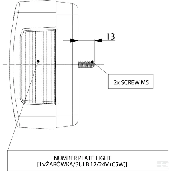 Lampa spate stanga, bec halogen, 12/24V [4]