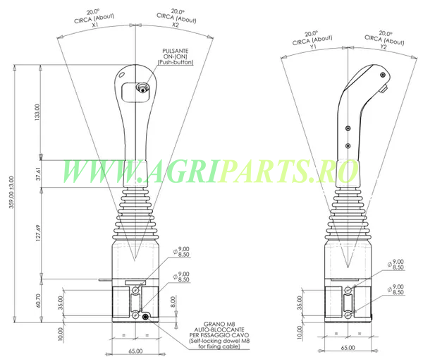 Maneta (Joystick) cu buton pentru incarcator frontal - IMCL60191B [5]