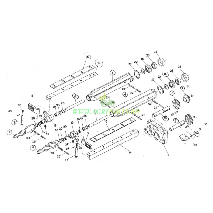 Melc pe partea stanga pentru culegator de porumb ZMAJ stanga fi75x225mm - 222-17[...] [2]