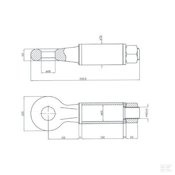Ochet de remorcare rotativ 50 mm 30 t [2]