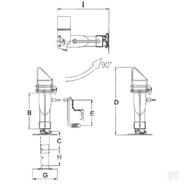 Picior de sprijin pentru remorca tandem [2]