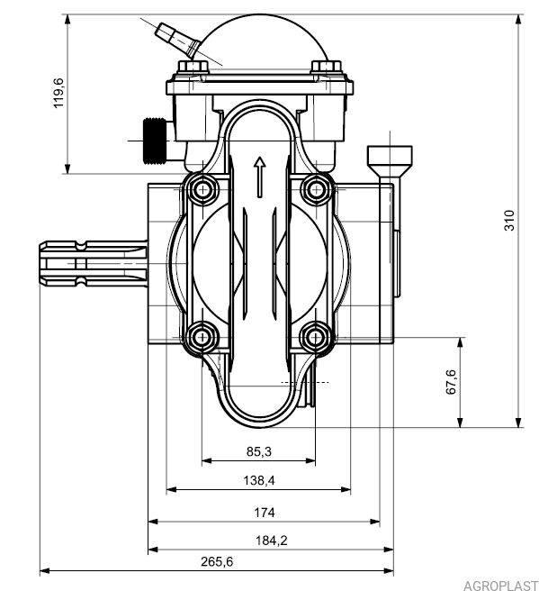 Pompa instalatie erbicidat cu membrana si piston P100, carcasa aluminiu,  pentru[...] [4]