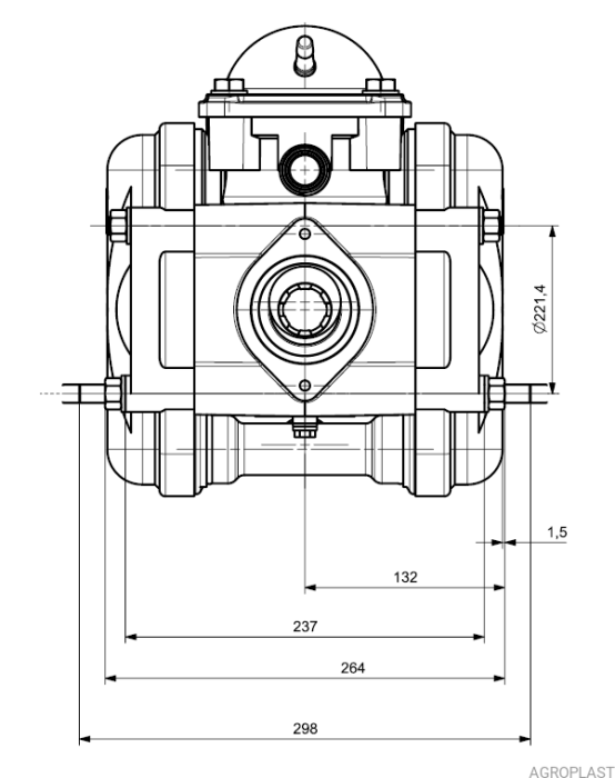 Pompa instalatie erbicidat cu membrana si piston P100, carcasa aluminiu,  pentru[...] [5]