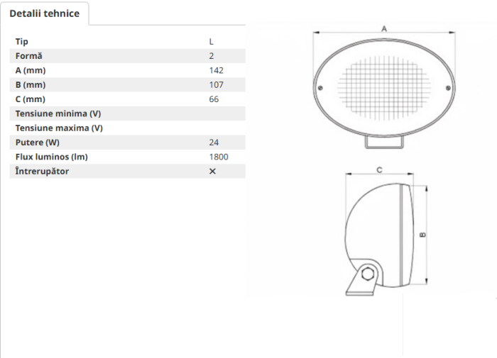 Proiector 8 LED oval 24W - 1800 lm [3]