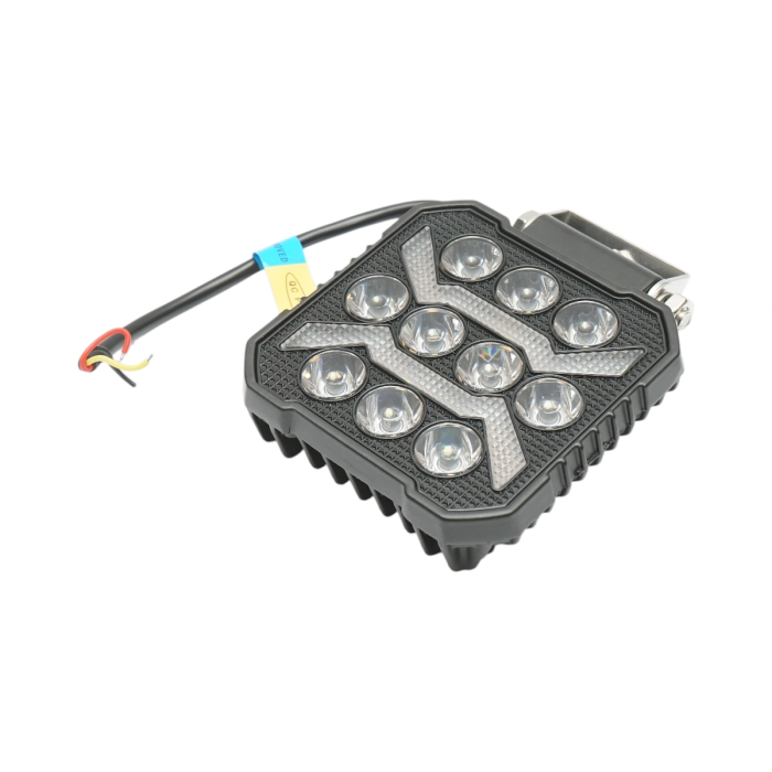 Proiector patrat LED cu DRL 9-80V, 17W alb-galben, carcasa aluminiu 107x107x33mm IP67 [4]