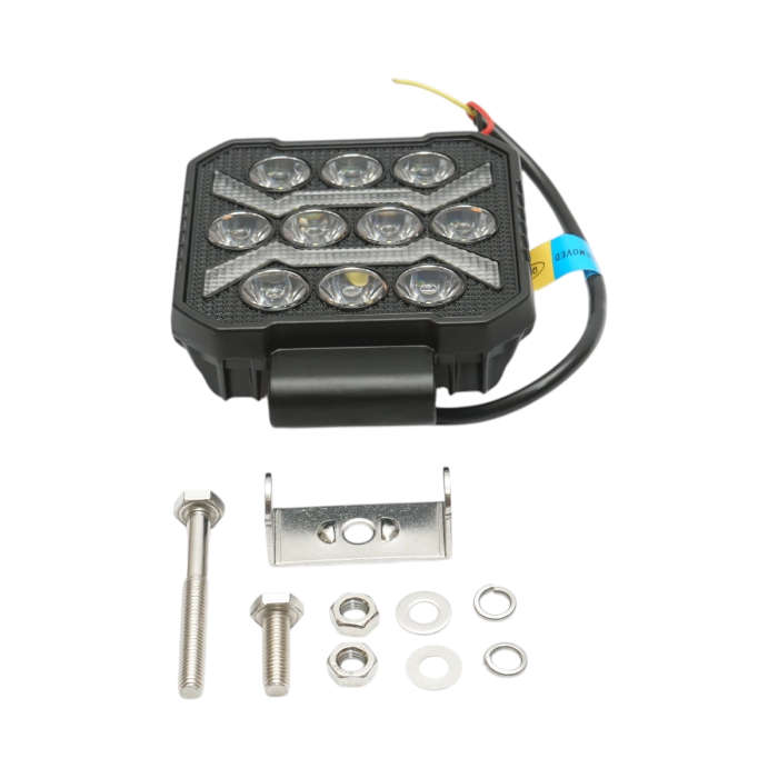 Proiector patrat LED cu DRL 9-80V, 17W alb-galben, carcasa aluminiu 107x107x33mm IP67 [2]